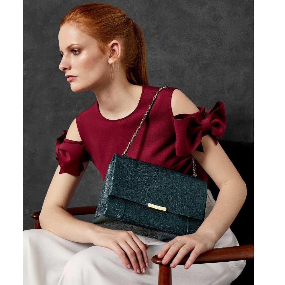 Ted Baker London Genifer Pebbled Leather Shoulder Bag